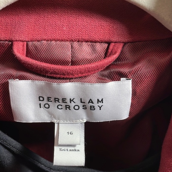 DEREK LAM 10 CROSBY Allie Single Breasted Blazer, Merlot, Size 16, Like-new! - Picture 5 of 15